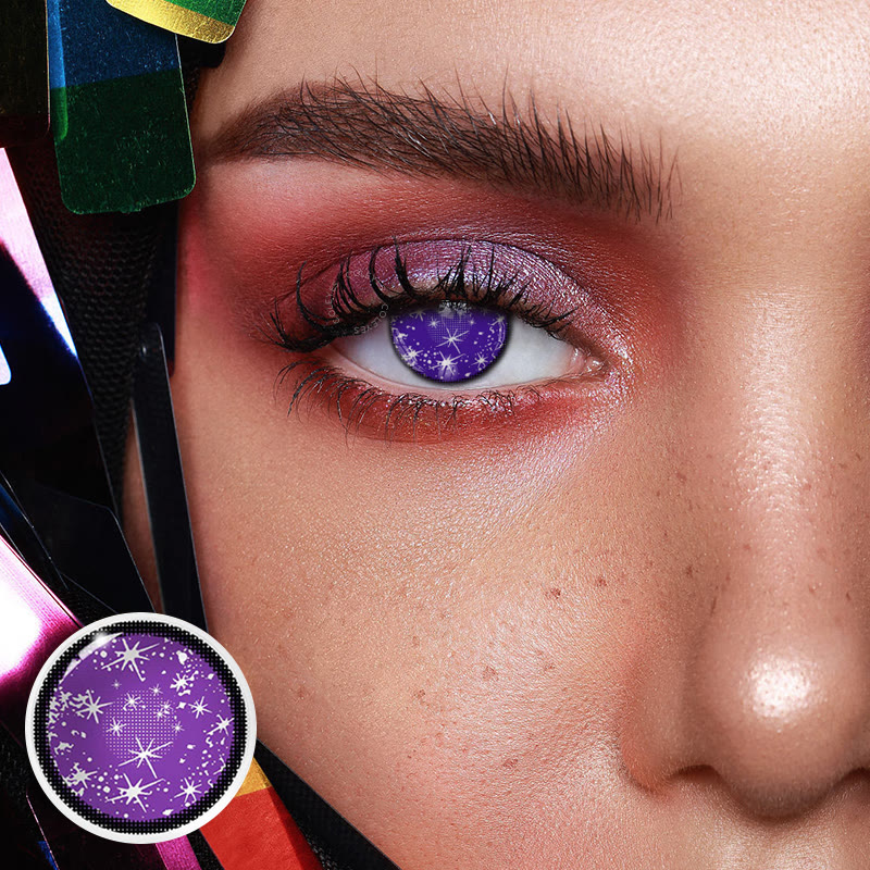 Coleyes Blind Starry Purple Jährliche farbige Cosplay-Kontaktlinsen mit Sehstärke - image 2
