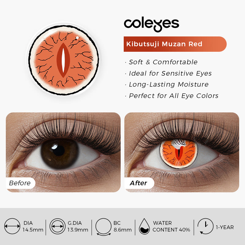Coleyes Kibutsuji Muzan – Rote, farbige Kontaktlinsen für das jährliche Cosplay - image 7