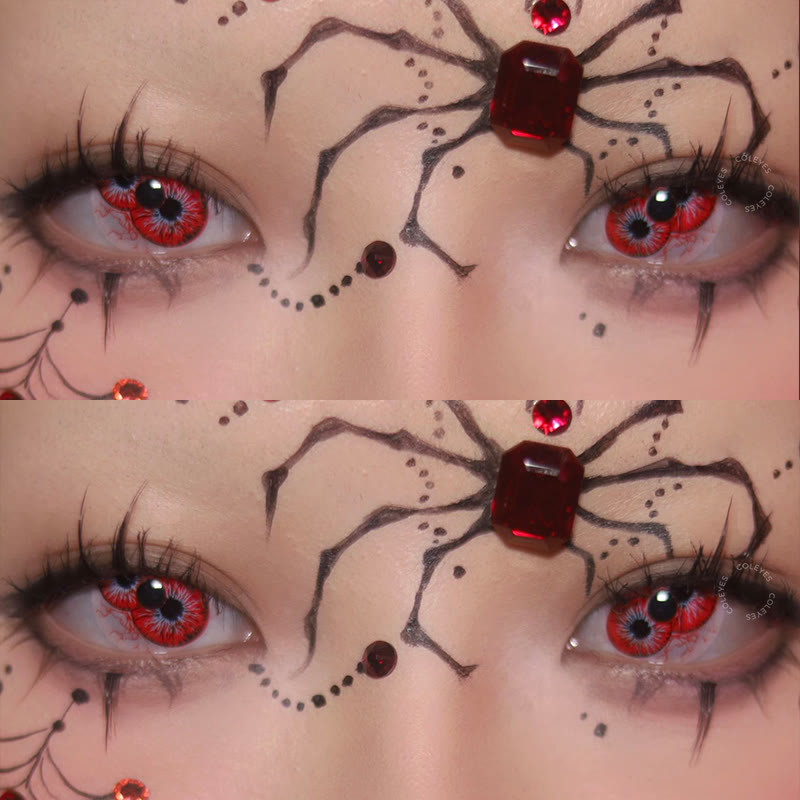 Coleyes Doppelsicht-rote 1-Tages-/1-Jahres-Cosplay-Farbkontaktlinsen - image 3