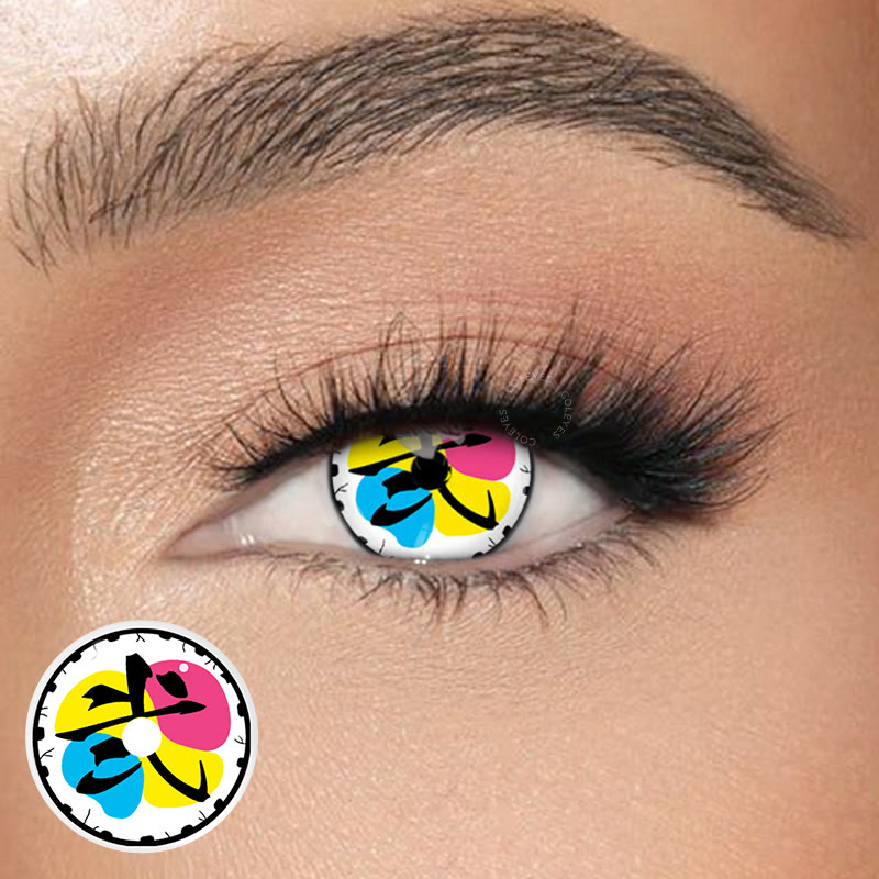 Coleyes Dämon Douma Gelbe Jahreskontaktlinsen mit Sehstärke für Cosplay - image 1