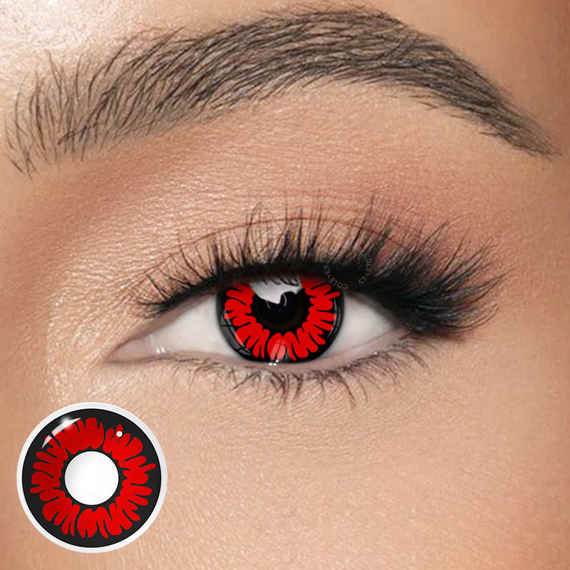 Coleyes – Pfingstrosenrote, farbige Cosplay-Kontaktlinsen mit Sehstärke für das Jahr - image 1