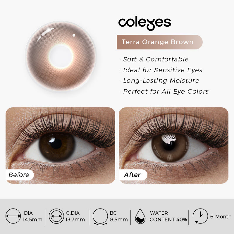 Coleyes Terra Orange Braun 6-Monats-Kontaktlinsen mit Sehstärke - image 7