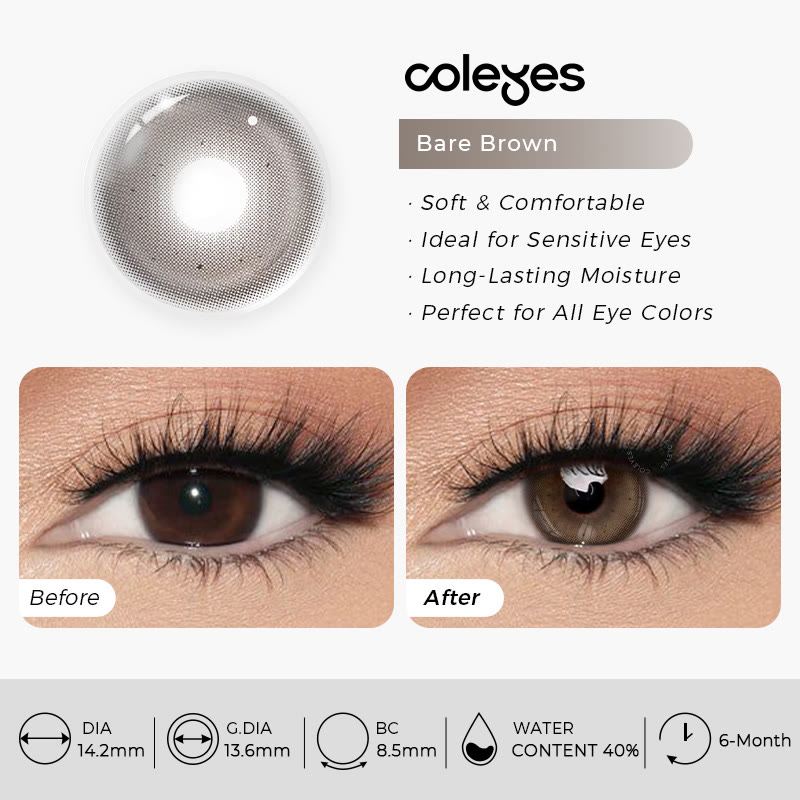 Coleyes Bare Brown 6-Monats-Kontaktlinsen mit Sehstärke - image 12
