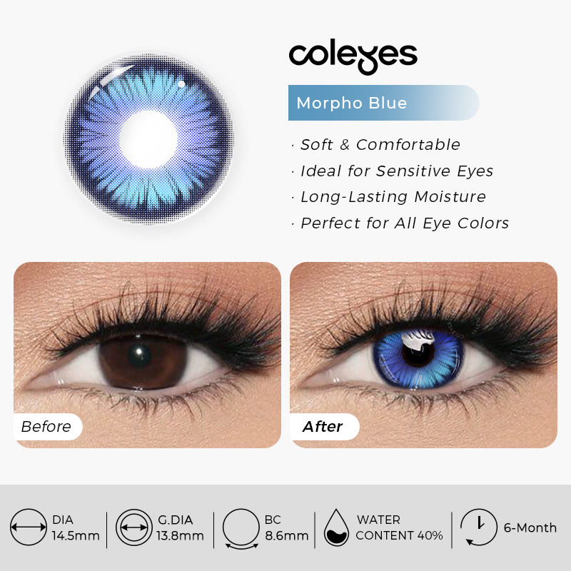 Coleyes Morpho Blue Farbige Kontaktlinsen mit Sehstärke für 6 Monate - image 8
