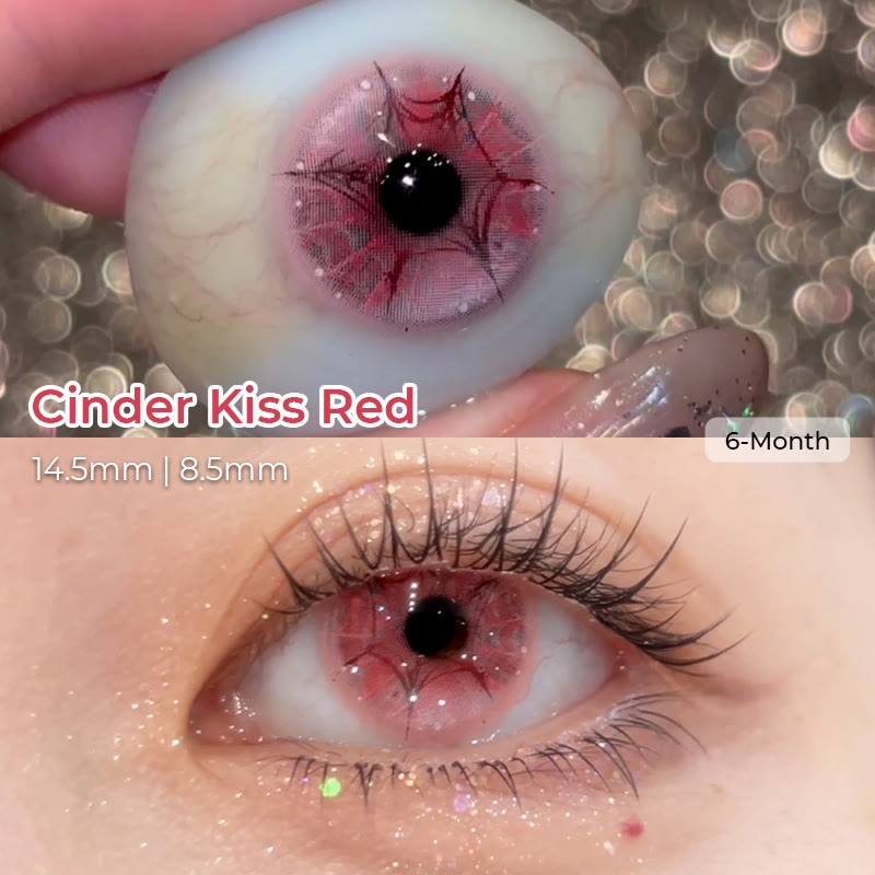 Coleyes Cinder Kiss Rote 6-Monats-Cosplay-Farbkontaktlinsen - image 3
