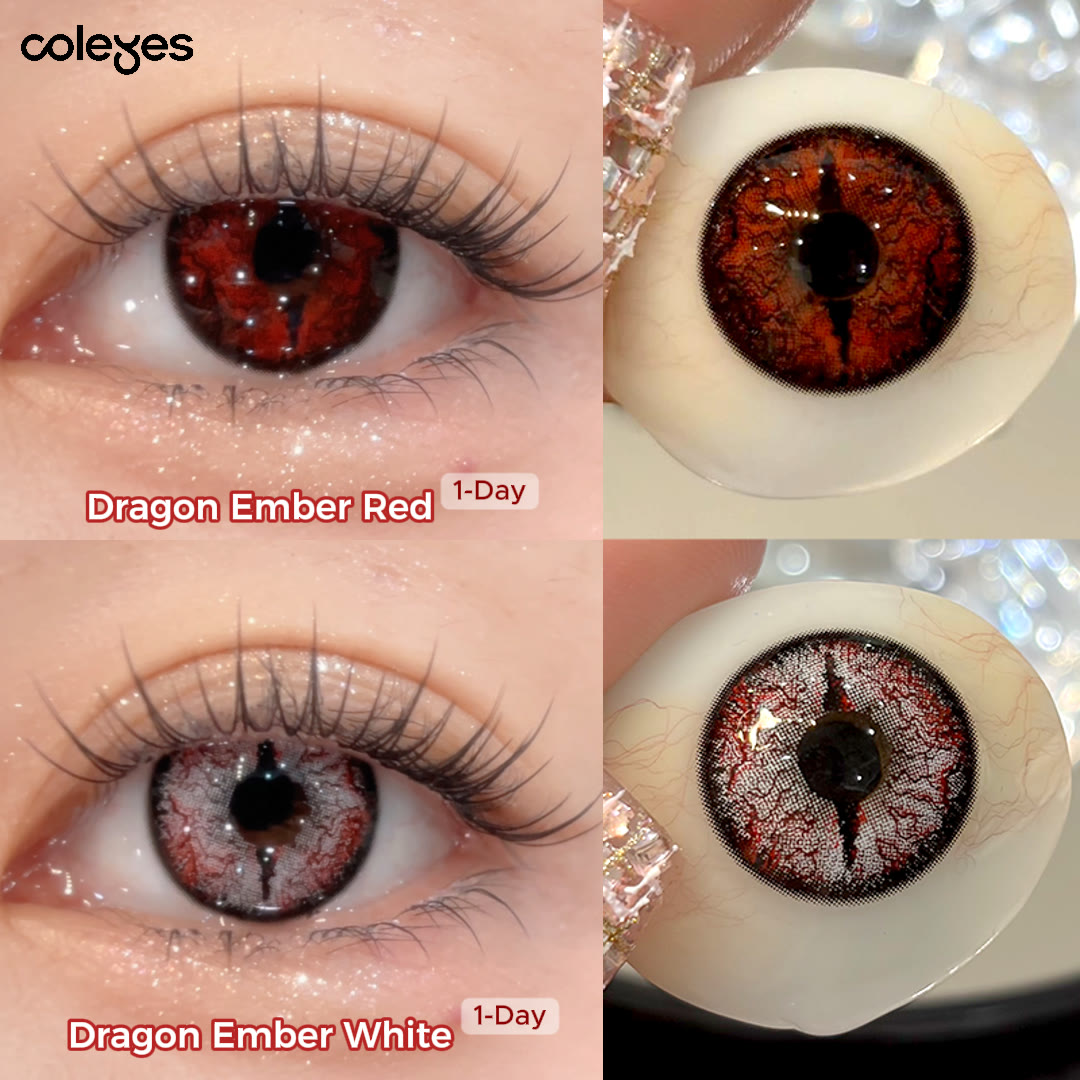 Coleyes Dragon Ember White 1-Tages-Cosplay-Farbkontaktlinsen - image 4