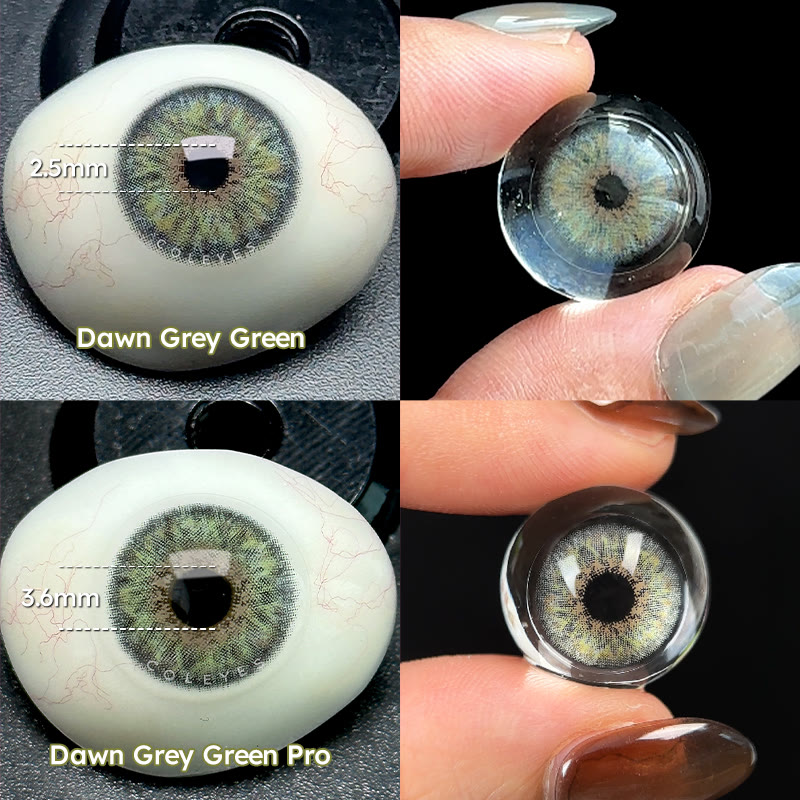Coleyes Dawn Grey Green Pro Jahres-Farbkontaktlinsen mit Sehstärke - image 7