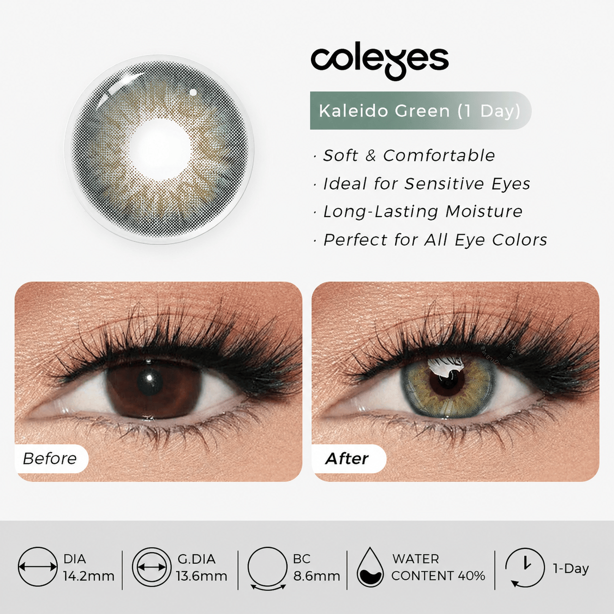 Coleyes Kaleido Green 1-Tages-Farblinsen mit Sehstärke - image 14
