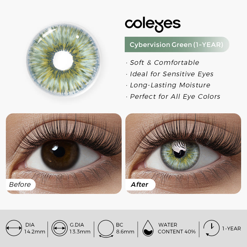 Coleyes Cybervision Grüne Jahres-Farbkontaktlinsen - image 11