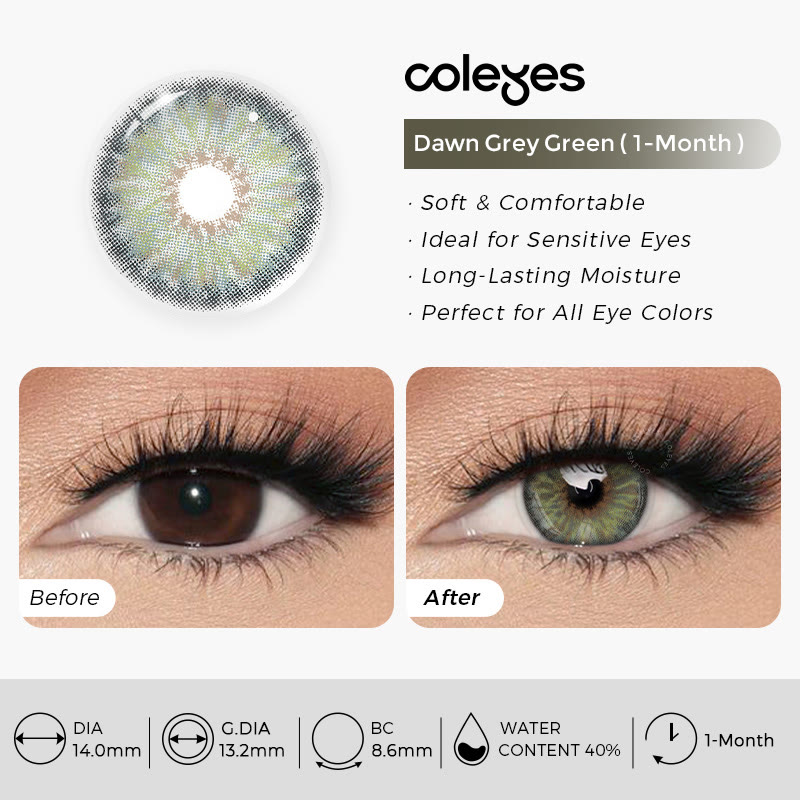 Coleyes Dawn Grau Grün Monatslinsen mit Sehstärke - image 12