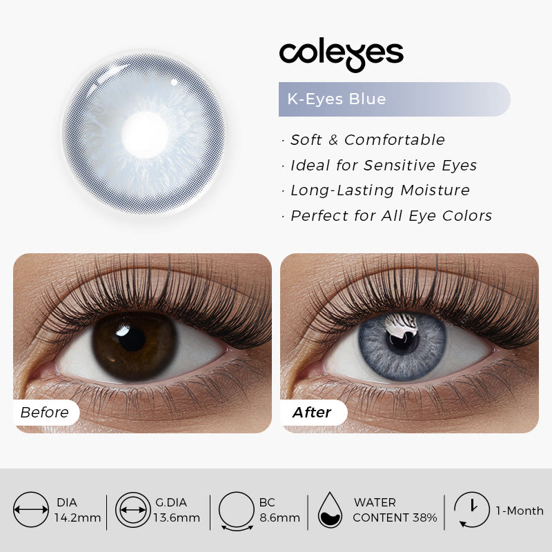 Coleyes K-Eyes Blaue Monats-Kontaktlinsen mit Sehstärke - image 11