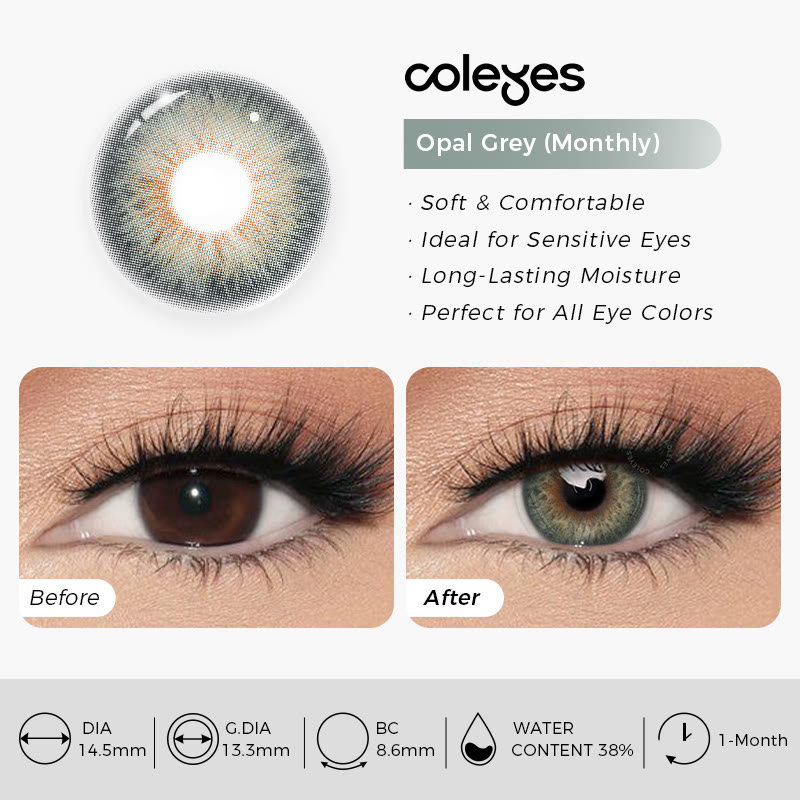 Coleyes Opal Grey Monats-Kontaktlinsen mit Sehstärke - image 11