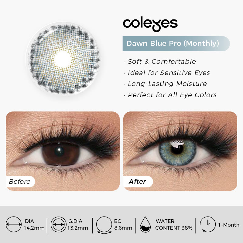 Coleyes Dawn Blue Pro Monats-Kontaktlinsen mit Sehstärke - image 6