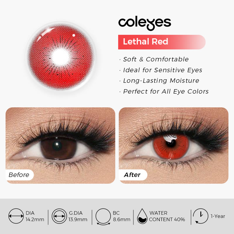 Coleyes Lethal Red Jahres-Cosplay-Kontaktlinsen - image 4