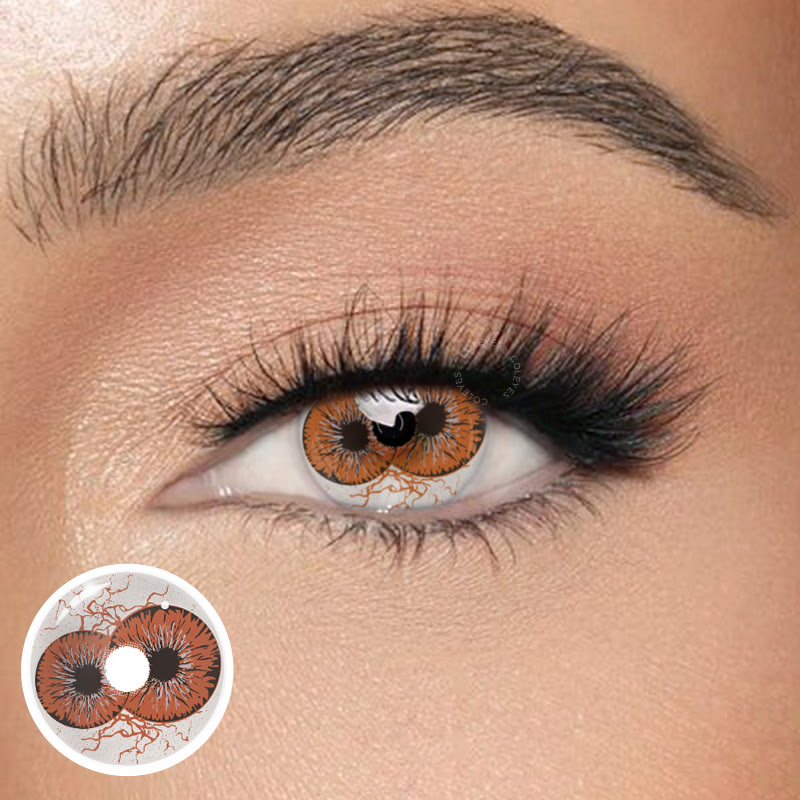 Coleyes Doppelsicht Braun Rot Jahres-Cosplay-Farbkontaktlinsen - Doppeltsehen Braun Rot - 0,00 - XY10-9-1 - image 1
