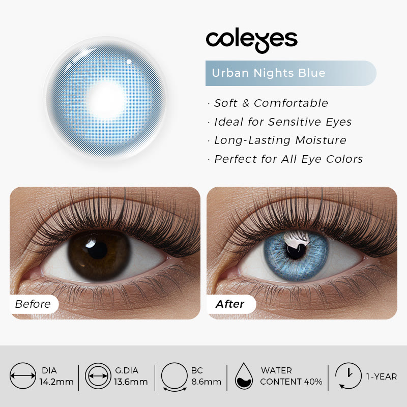 Coleyes Urban Nights Blaue farbige Jahreskontaktlinsen - image 5