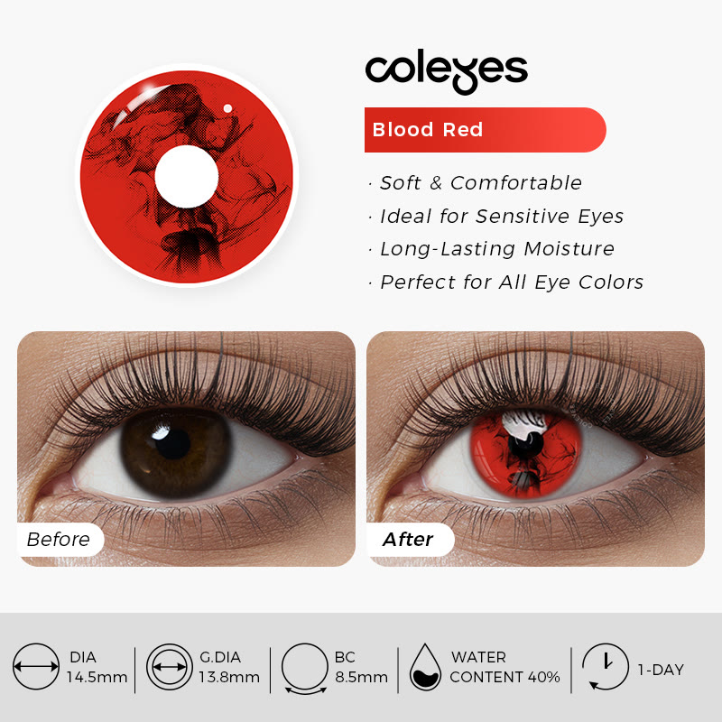 Coleyes – Blutrote 1-Tages-Cosplay-Kontaktlinsen mit Sehstärke - image 4