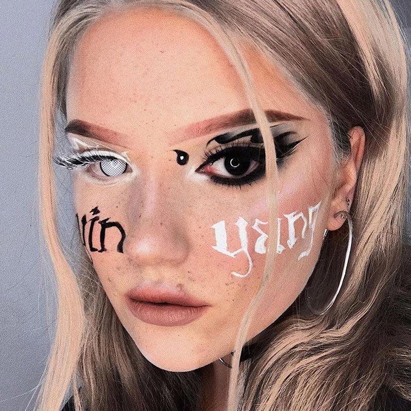 Coleyes Blind Manson Mesh Weiße Jahreslinsen mit Sehstärke für Cosplay - image 4