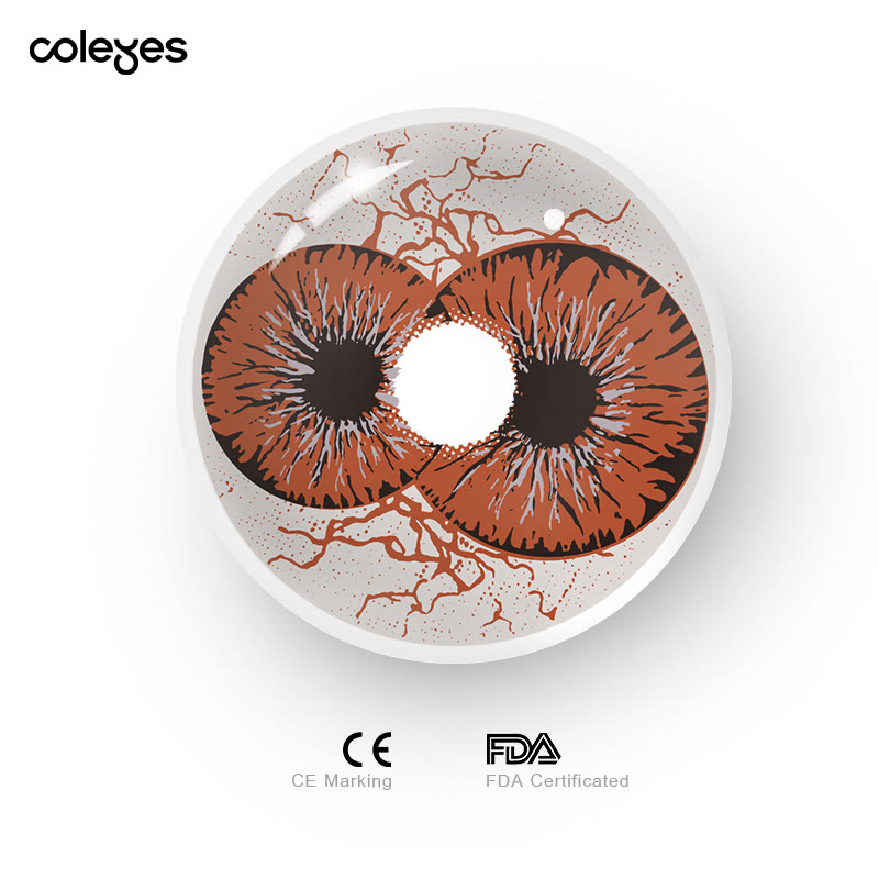 Coleyes Doppelsicht Braun Rot Jahres-Cosplay-Farbkontaktlinsen - image 5