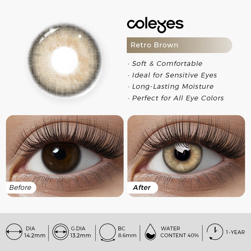 Coleyes Retro Braune Jahreskontaktlinsen - image 8