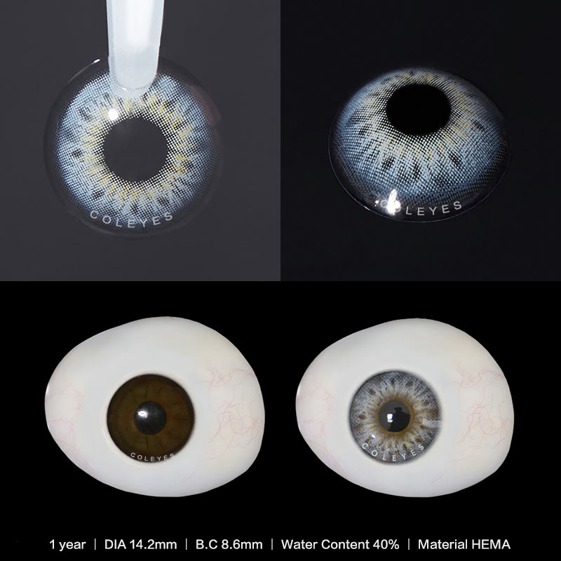 Coleyes DNA Taylor Ⅱ Blaugraue farbige Jahreskontaktlinsen mit Sehstärke - image 4