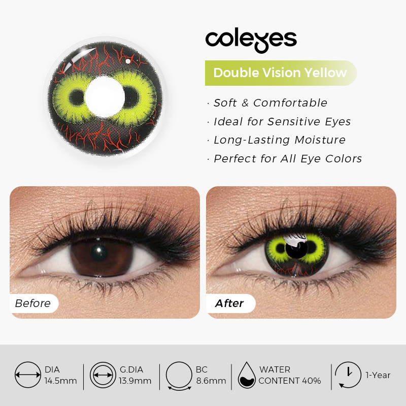 Coleyes Doppelsicht Gelbe Jahres-Cosplay-Kontaktlinsen - image 4
