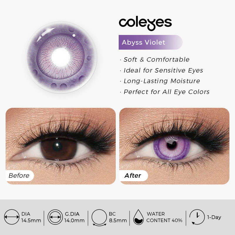 Coleyes Abyss Violet 1-Tages Cosplay Farbige Kontaktlinsen - image 3
