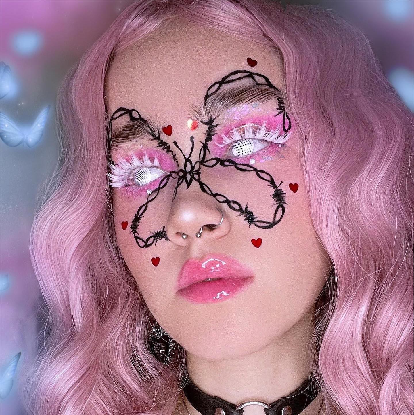 Coleyes Blind Mesh Weiße Jahreskontaktlinsen mit Sehstärke für Cosplay - image 9