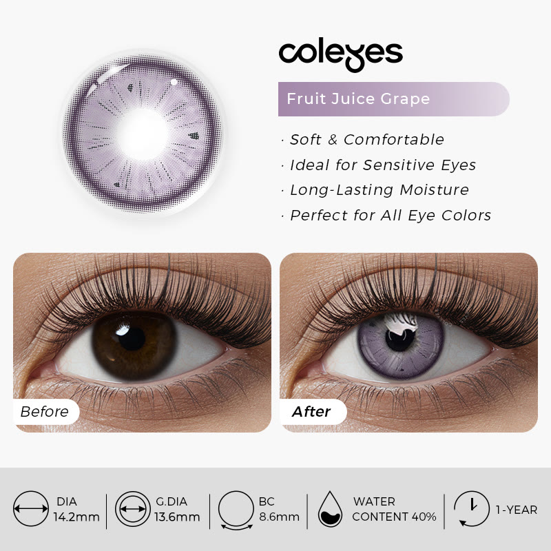 Coleyes Fruchtsaft-Trauben-Farbkontaktlinsen für das ganze Jahr - image 11
