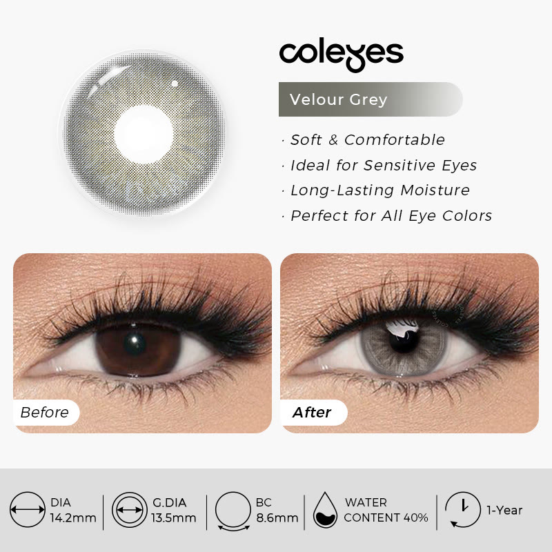 Coleyes Velour Grey Jahres-Kontaktlinsen - image 9