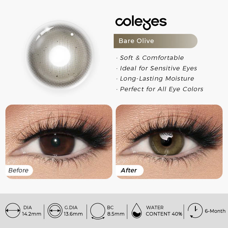 Coleyes Bare Olive 6-Monats-Kontaktlinsen mit Sehstärke - image 12