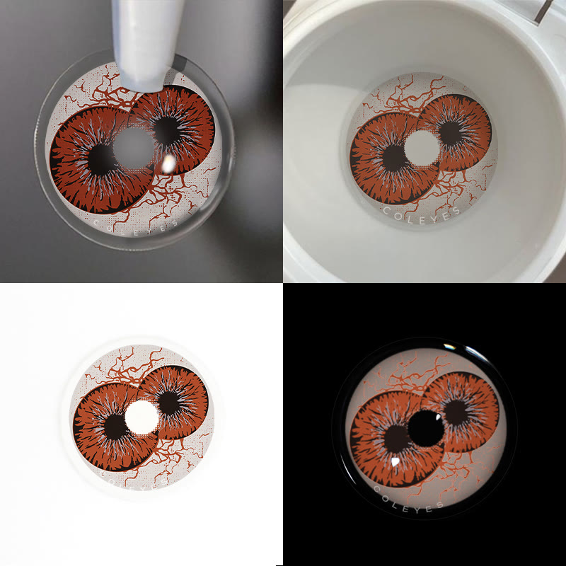Coleyes Doppelsicht Braun Rot Jahres-Cosplay-Farbkontaktlinsen - image 3