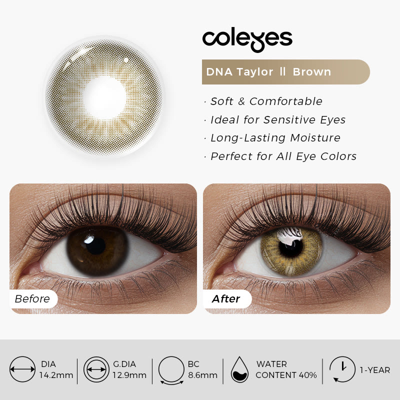 Coleyes DNA Taylor Ⅱ Braune farbige Kontaktlinsen mit Sehstärke für das Jahr - image 7