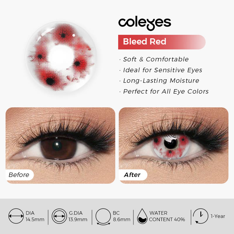 Coleyes Bleed Red – Jährliche Cosplay-Farbkontaktlinsen - image 4