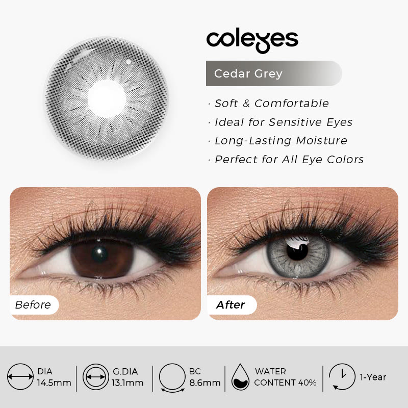 Coleyes Cedar Grey Jahres-Farbkontaktlinsen - image 6