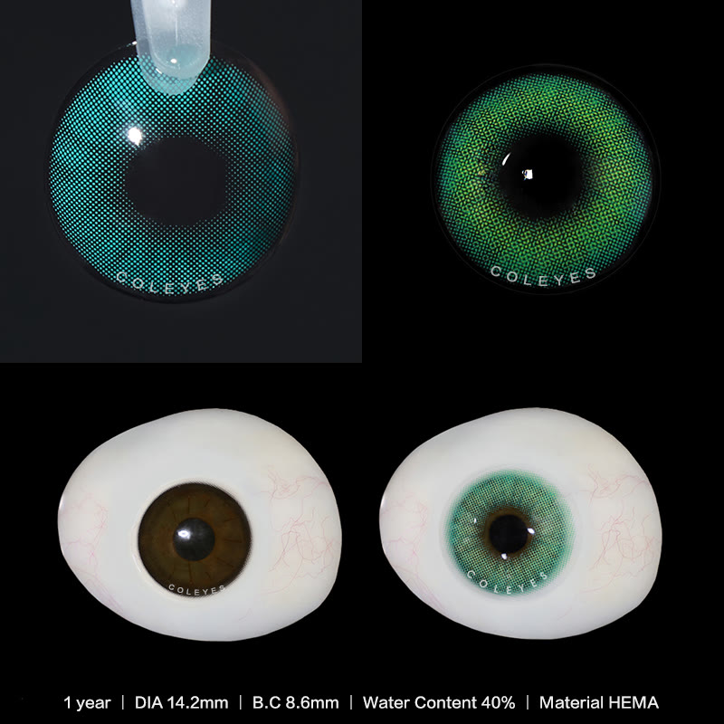 Coleyes Hid Smaragdgrüne Jahreskontaktlinsen mit Sehstärke - image 5