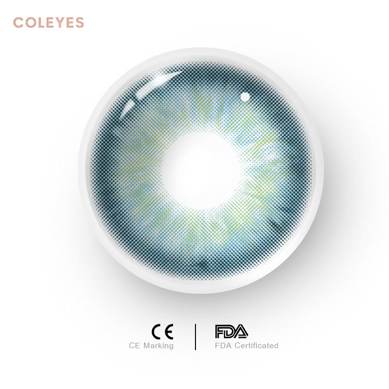 Coleyes Ägäisches Meer Ⅱ Blaue farbige Jahreskontaktlinsen mit Sehstärke - image 2