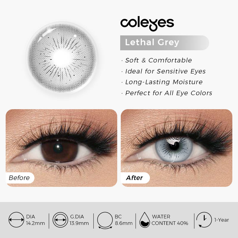 Coleyes Lethal Grey Jahres-Cosplay-Farbkontaktlinsen - image 4