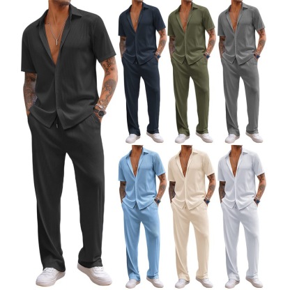 👕 New Men’s Solid Color Set | Relaxed & Stylish Everyday Wear