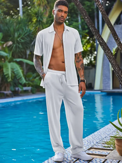 👕 New Men’s Solid Color Set | Relaxed & Stylish Everyday Wear