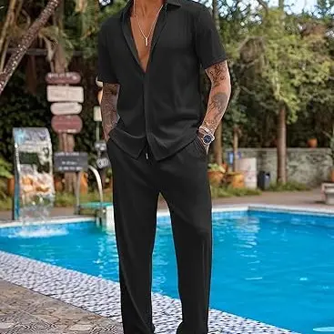 👕 New Men’s Solid Color Set | Relaxed & Stylish Everyday Wear