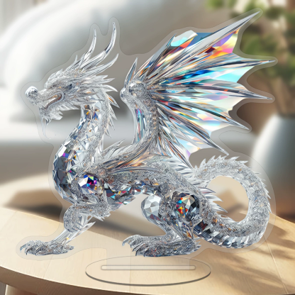 Bohemian Crystal Dragon 2D Acrylic Ornament