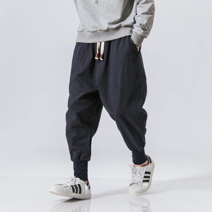 ✨Men's Linen Cotton Harem Cuffed Jogger Pants