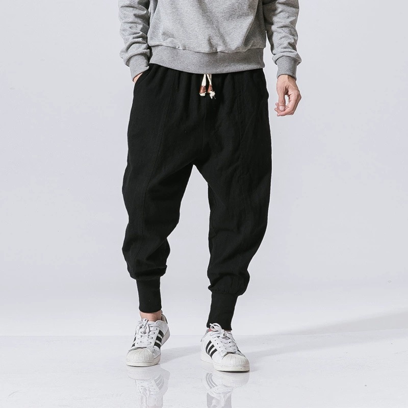 ✨Men's Linen Cotton Harem Cuffed Jogger Pants