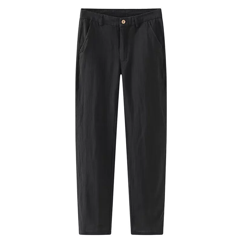 Men's Straight‑Leg Linen Casual Pants