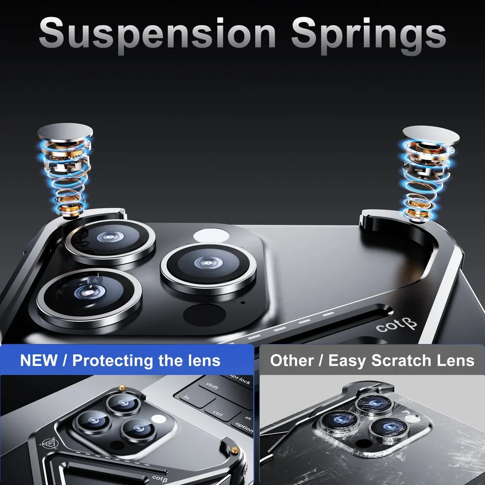 Z Shape Aluminum Alloy Magnetic Phone Case