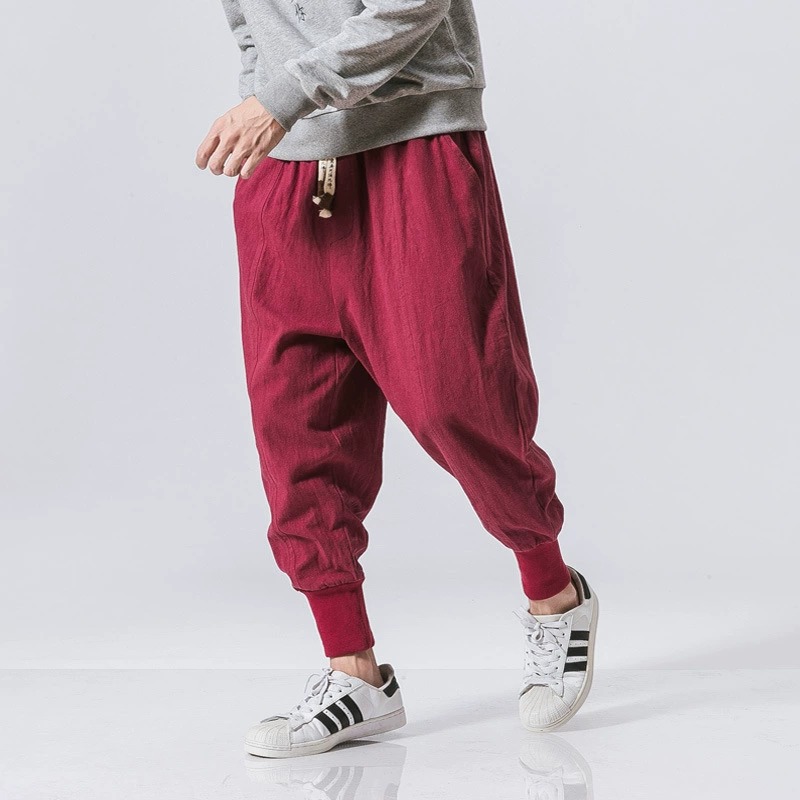 ✨Men's Linen Cotton Harem Cuffed Jogger Pants