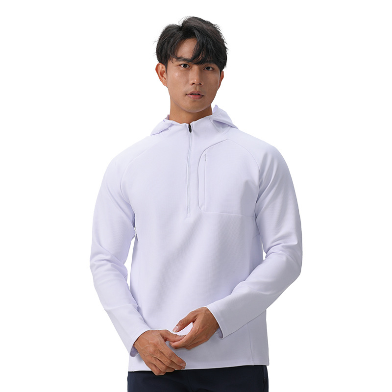 👕 Men’s Slim Fit Half-Zip Hooded Jacket