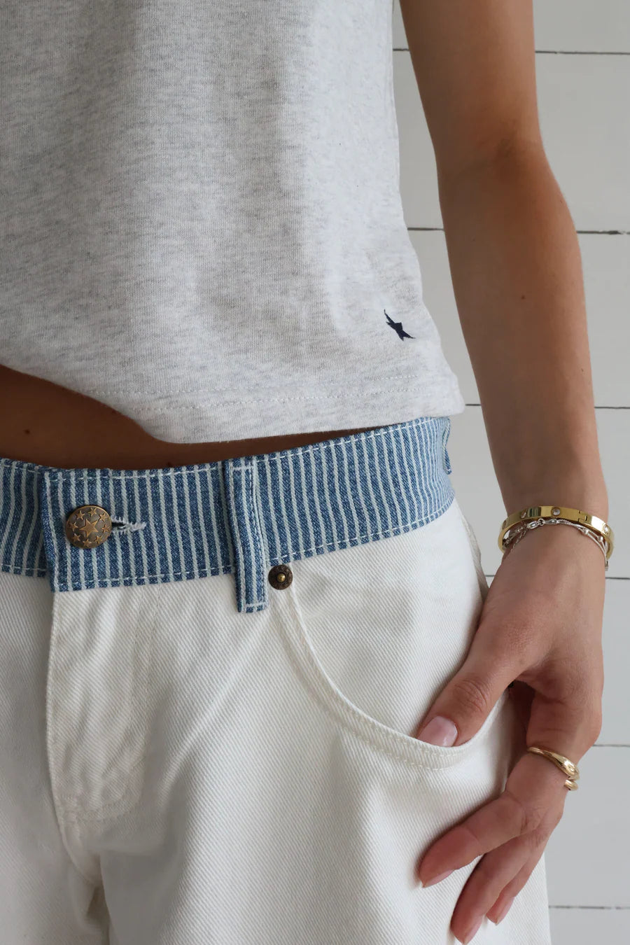 👖 Color-Block Strap Patchwork Straight Jeans ✨