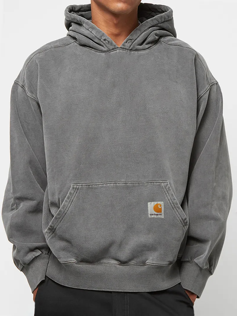Men's 100% Cotton Washed Vintage Casual Hoodie